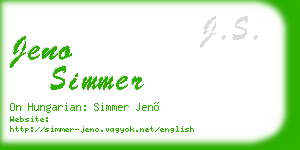 jeno simmer business card